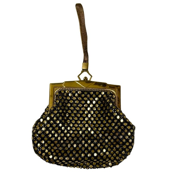 Vintage Whiting & Davis Gold Mesh Wristlet Evening Bag - Picture 3 of 6